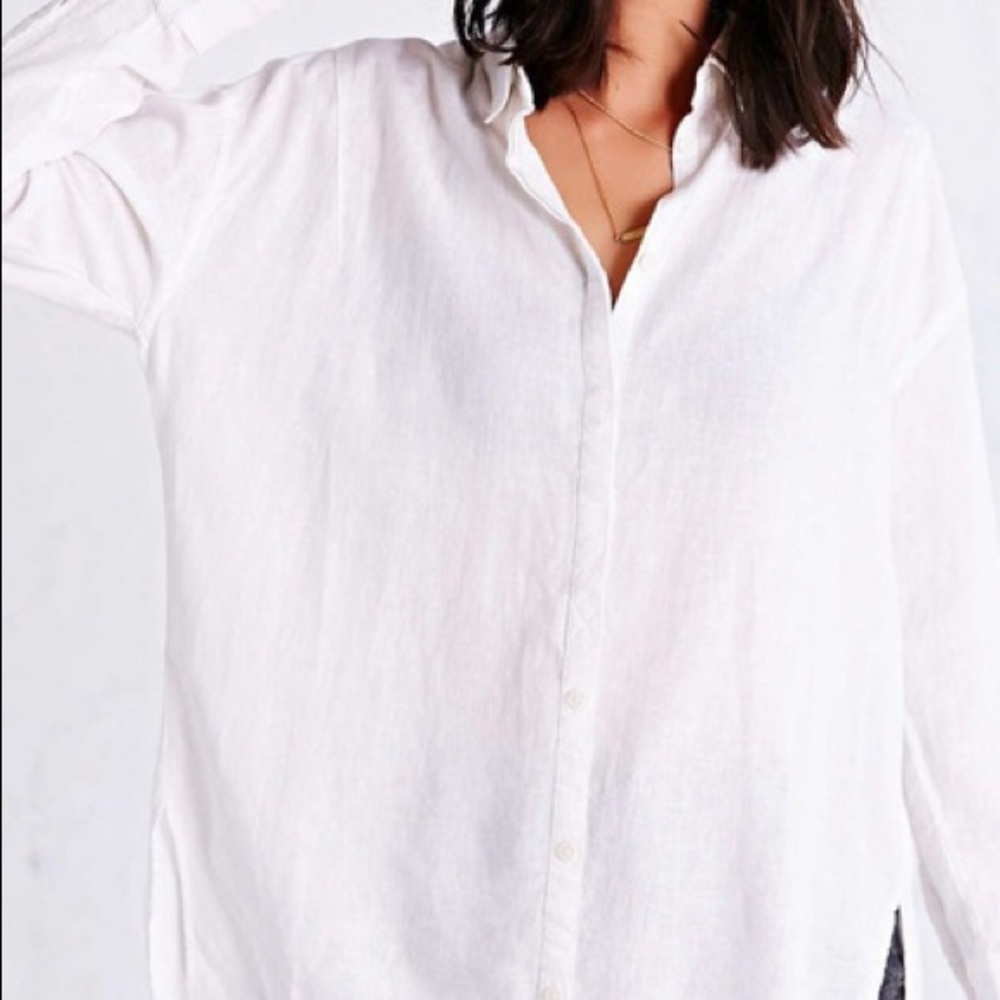 anthropologie silence noise linen shirt Sz XS